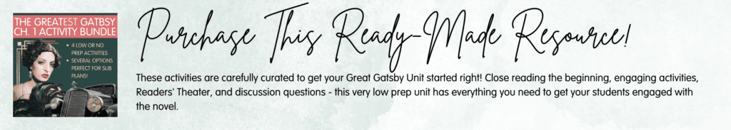 Great Gatsby Unit Plan Resources